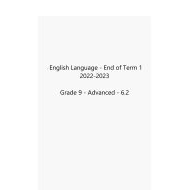 حل امتحان نهاية الفصل الدراسي الأول اللغة الإنجليزية الصف التاسع متقدم 2022-2023