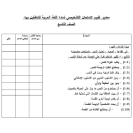 اللغة العربية الاختبار التشخيصي للصف التاسع