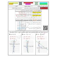 حل ورقة عمل معادلات المستقيم الرياضيات المتكاملة الصف التاسع عام