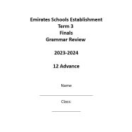 مراجعة Finals Grammar Review اللغة الإنجليزية الصف الثاني عشر متقدم - بوربوينت