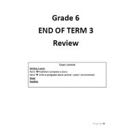 مراجعة END OF TERM 3 Review اللغة الانجليزية الصف السادس