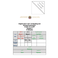 اللغة الإنجليزية أوراق عمل (Reading and Writing Examination) للصف العاشر - الثاني عشر