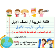 بوربوينت الوعي الصوتي الحركات الطويلة وكتابة الحرف الألف اللغة العربية الصف الأول