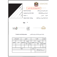 اللغة العربية الامتحان التعويضي مهارة الكتابة (2018-2019) للصف السادس