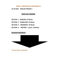 مراجعة CONTINUOUS ASSESSMENT 2 اللغة الإنجليزية الصف التاسع