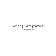 Writing exam Practice اللغة الإنجليزية الصف الأول