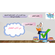 حل درس من آداب الطعام الصف الأول مادة التربية الإسلامية - بوربوينت