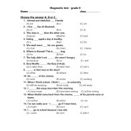 Diagnostic test اللغة الإنجليزية الصف الثامن