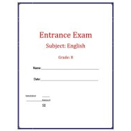 اختبار Entrance Exam اللغة الإنجليزية الصف الثامن