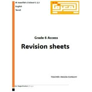 أوراق عمل تدريبات Revision sheets اللغة الإنجليزية الصف السادس