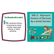 حل درس Represent Division of Decimals By a whole Number الرياضيات المتكاملة الصف الخامس - بوربوينت