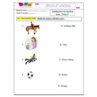 حل نموذج تدريبي اللغة الإنجليزية الصف الرابع