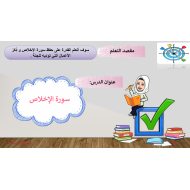 حل درس سورة الإخلاص التربية الإسلامية الصف الأول - بوربوينت