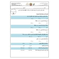 الاختبار القصير الأول الرياضيات المتكاملة الصف الثاني