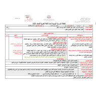 اللغة العربية الخطة الدرسية اليومية (خبز حول العالم) للصف الثالث