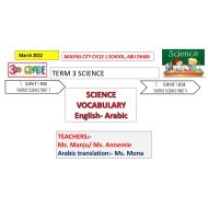 مراجعة PLANTS Vocabulary العلوم المتكاملة الصف الثالث