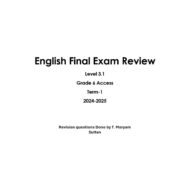 مراجعة عامة Final Exam Review اللغة الإنجليزية الصف السادس أكسس - بوربوينت