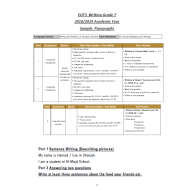 اللغة الإنجليزية أوراق عمل (Writing Sample Paragraphs) للصف السابع