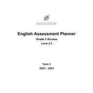 Assessment Planner اللغة الإنجليزية الصف الخامس Access الفصل الدراسي الثالث 2022-2023