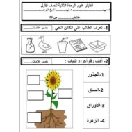 اختبار الوحدة الثانية العلوم المتكاملة الصف الأول