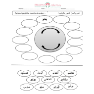 اللغة العربية ورقة عمل (الشهور) لغير الناطقين بها للصف الثاني