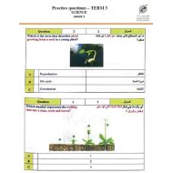 حل مراجعة Practice questions العلوم المتكاملة الصف الثالث