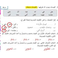 حل كتاب النشاط الوحدة السابعة أمي اللغة العربية الصف الأول - بوربوينت