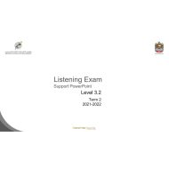 Listening Exam Support PowerPoint اللغة الإنجليزية الصف السادس - بوربوينت