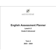 مواصفات الامتحان Assessment Planner Level 4.1 اللغة الإنجليزية الصف السادس متقدم الفصل الدراسي الثالث 2023-2024