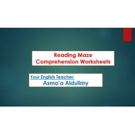 Reading Maze Comprehension Worksheets اللغة الإنجليزية الصف التاسع - بوربوينت