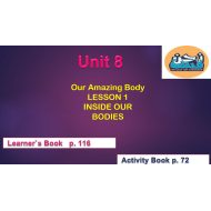 حل درس INSIDE OUR BODIES اللغة الإنجليزية الصف الرابع - بوربوينت