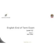 مراجعة EoT Exam اللغة الإنجليزية الصف السادس - بوربوينت