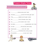 ورقة عمل Present Simple Tense اللغة الإنجليزية الصف السادس