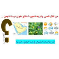 درس المناخ والنبات الطبيعي في شبه الجزيرة العربية الدراسات الإجتماعية والتربية الوطنية الصف السابع - بوربوينت