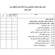 اللغة العربية الامتحان التشخيصي للصف الثامن