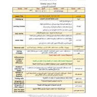 التخطيط الأسبوعي فصيح وصديقه البلبل اللغة العربية الصف الأول