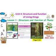 درس STRUCTURE AND FUNCTIONS OF PLANTS العلوم المتكاملة الصف الرابع - بوربوينت