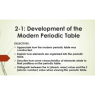 درس Development of the Modern Periodic Table الكيمياء الصف العاشر - بوربوينت