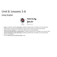 درس Unit 6 Lessons 1-6 اللغة الإنجليزية الصف الثامن - بوربوينت