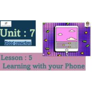 حل درس Learning with your Phone اللغة الإنجليزية الصف الثامن - بوربوينت