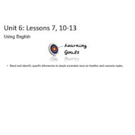 درس Unit 6 Lessons 7, 10-13 اللغة الإنجليزية الصف الثامن - بوربوينت