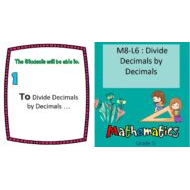 حل درس Divide Decimals by Decimals الرياضيات المتكاملة الصف الخامس - بوربوينت
