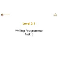 Writing Programme Task 5 اللغة الإنجليزية الصف الخامس - بوربوينت