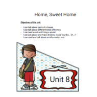 اللغة الإنجليزية أوراق عمل الوحدة الثامنة (Home ,sweet home) للصف الثالث