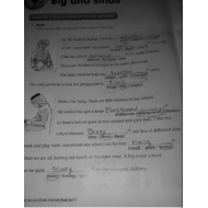 اللغة الإنجليزية (Big and small) للصف الرابع مع الإجابات