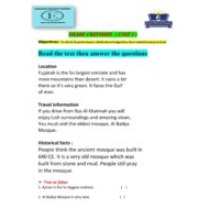 أوراق عمل Revision Unit 1 اللغة الإنجليزية الصف الخامس