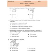 حل أوراق عمل Revision Unit Two الرياضيات المتكاملة الصف الخامس Reveal