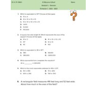 حل أوراق عمل Revision Unit Five الرياضيات المتكاملة الصف الخامس Reveal