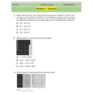 حل أوراق عمل Revision Unit Four الرياضيات المتكاملة الصف الخامس Reveal