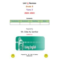 أوراق عمل Unit 6 Revision اللغة الإنجليزية الصف الثامن